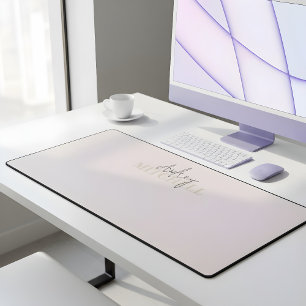 Elegant Handtekening Script Monogram Roze Bureaumat