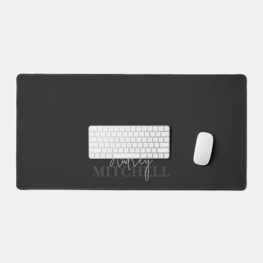 Elegant Handtekening Script Monogram Roze Bureaumat (Keyboard & Muis)