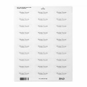 Elegant Handwrite Script Plain Zwart Wit Legible Etiket (Full Sheet)