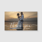 elegant handwriting wedding thank you photo magnet (Devant)