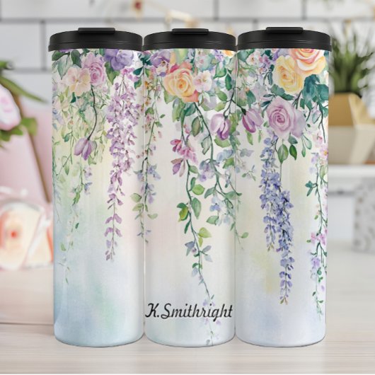 Elegant hangend bloemstuk thermosbeker