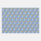 Elegant Hanukkah Holiday Pattern Gold Inpakpapier Vel (Voorkant 3)