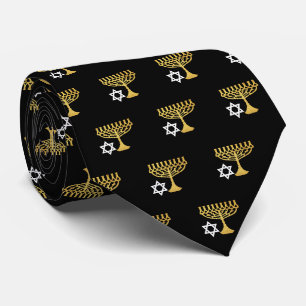 Elegant Hanukkah Holiday Pattern Gold Stropdas