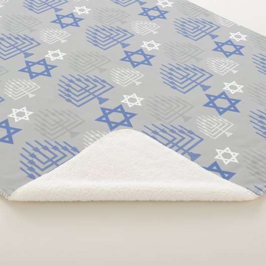 Elegant Hanukkah Holiday Pattern Sherpa Deken (3/4)