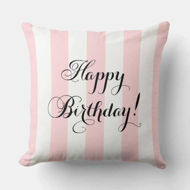 Elegant Happy Birthday Kussen (Voorkant)
