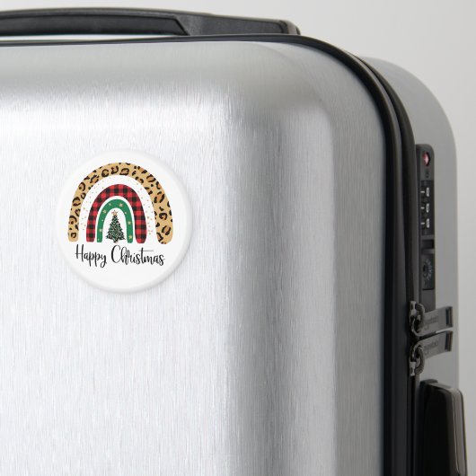 Elegant Happy Christmas Text Art Tree Magneet (Insitu (bagage))