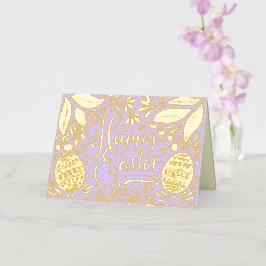 Elegant Happy Easter Folie Wenskaart