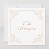 Elegant Happy Eid Mubarak Gold  feest Feestdagenkaart (Voorkant)