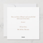 Elegant Happy Eid Mubarak Gold  feest Feestdagenkaart (Achterkant)