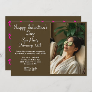 Elégant Happy Galentine's Day Spa Party Invitation