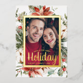 Elegant Happy Holiday Gold Foil Kaart (Voorkant)