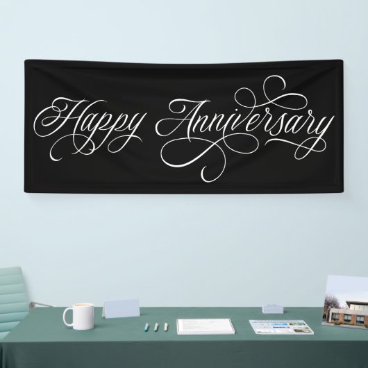 Elegant Happy Jubileum script Spandoek (Beurs)