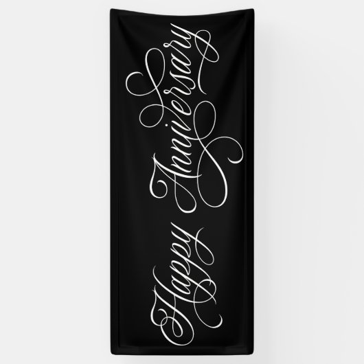 Elegant Happy Jubileum script Spandoek (Verticaal)
