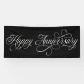 Elegant Happy Jubileum script Spandoek (Horizontaal)