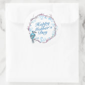 Élégant Happy Mère's Day Bleu Wreath Sticker (Sac)
