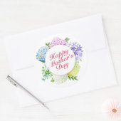 Élégant Happy Mère's Day Floral Frame Sticker (Enveloppe)