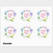 Élégant Happy Mère's Day Floral Frame Sticker (Feuille)