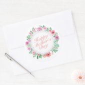 Élégant Happy Mère's Day Floral Frame Sticker (Enveloppe)