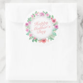 Élégant Happy Mère's Day Floral Frame Sticker (Sac)