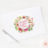 Élégant Happy Mère's Day Floral Frame Sticker (Enveloppe)
