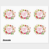 Élégant Happy Mère's Day Floral Frame Sticker (Feuille)