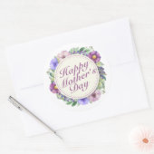 Élégant Happy Mère's Day Floral Frame Sticker (Enveloppe)