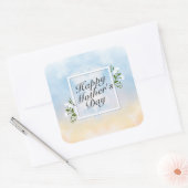 Élégant Happy Mère's Day Floral Frame Sticker (Enveloppe)