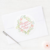 Élégant Happy Mère's Day Floral Frame Sticker (Enveloppe)