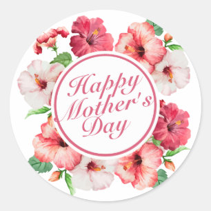 Élégant Happy Mère's Day Floral Frame Sticker