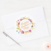 Élégant Happy Mère's Day Floral Frame Sticker (Enveloppe)