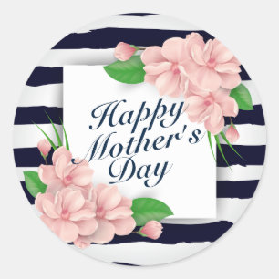 Élégant Happy Mère's Day Floral Frame Sticker