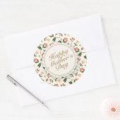 Élégant Happy Mère's Day Floral Frame Sticker (Enveloppe)