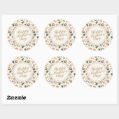Élégant Happy Mère's Day Floral Frame Sticker (Feuille)