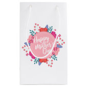 Elégant Happy Mère's Day Floral Wreath Cadeau Sac  (Dos)
