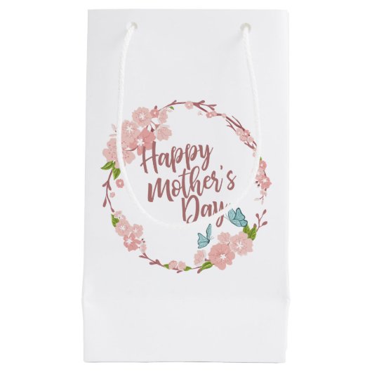 Elégant Happy Mère's Day Floral Wreath Cadeau Sac  (Devant)