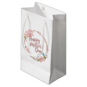 Elégant Happy Mère's Day Floral Wreath Cadeau Sac  (Devant Angle)