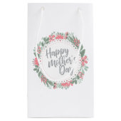 Elégant Happy Mère's Day Floral Wreath Cadeau Sac  (Dos)