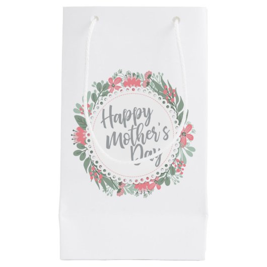 Elégant Happy Mère's Day Floral Wreath Cadeau Sac  (Devant)