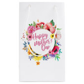 Elégant Happy Mère's Day Floral Wreath Cadeau Sac  (Dos)