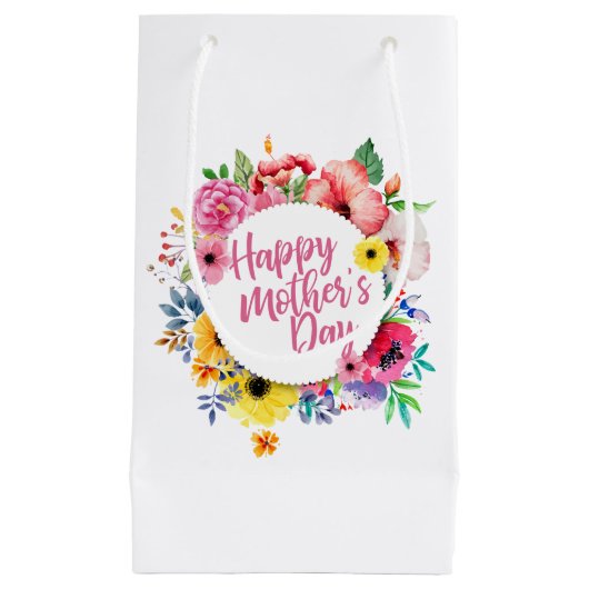 Elégant Happy Mère's Day Floral Wreath Cadeau Sac  (Devant)