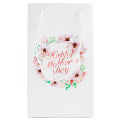 Elégant Happy Mère's Day Floral Wreath Cadeau Sac  (Dos)