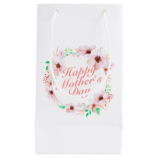 Elégant Happy Mère's Day Floral Wreath Cadeau Sac  (Devant)