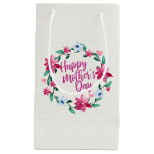 Elégant Happy Mère's Day Floral Wreath Cadeau Sac 