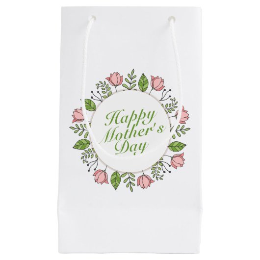 Elégant Happy Mère's Day Floral Wreath Cadeau Sac (Devant)