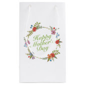Elégant Happy Mère's Day Floral Wreath Cadeau Sac  (Dos)