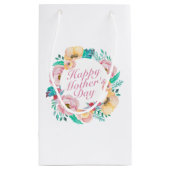 Elégant Happy Mère's Day Floral Wreath Cadeau Sac  (Dos)