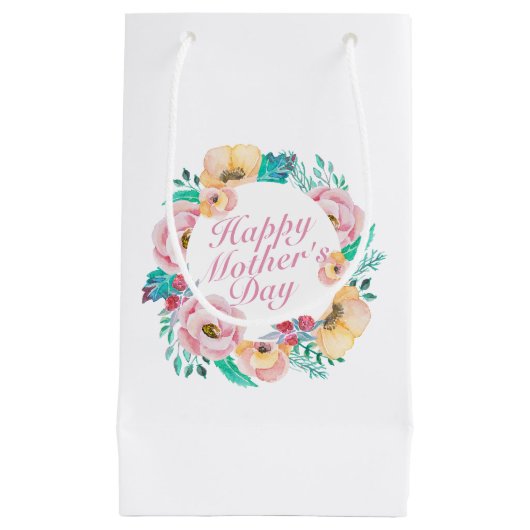 Elégant Happy Mère's Day Floral Wreath Cadeau Sac  (Devant)
