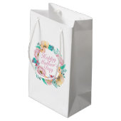 Elégant Happy Mère's Day Floral Wreath Cadeau Sac  (Dos Angle)