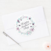 Élégant Happy Mère's Day Floral Wreath Sticker (Enveloppe)