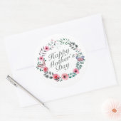 Élégant Happy Mère's Day Floral Wreath Sticker (Enveloppe)